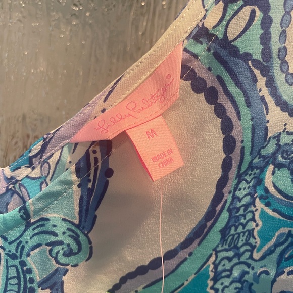 Lilly Pulitzer Cipriani Top, Searulean Blue Test the Water, size M, NWT. - Picture 3 of 5